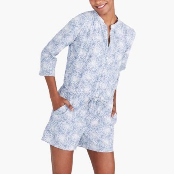 J. Crew Mercantile Blue Chambray Drawstring Romper 4 Small Boho Preppy NWT $90 - Picture 3 of 10